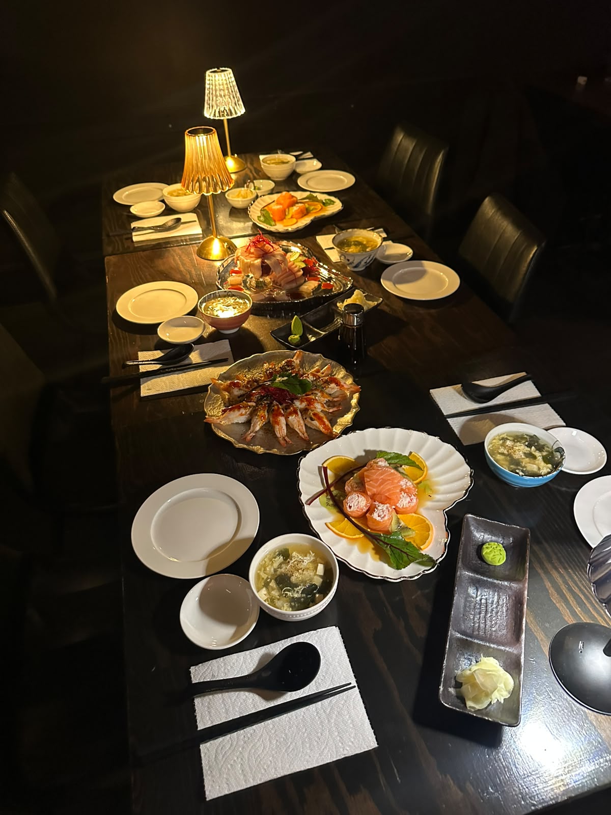 A full table set for dinner at Muse