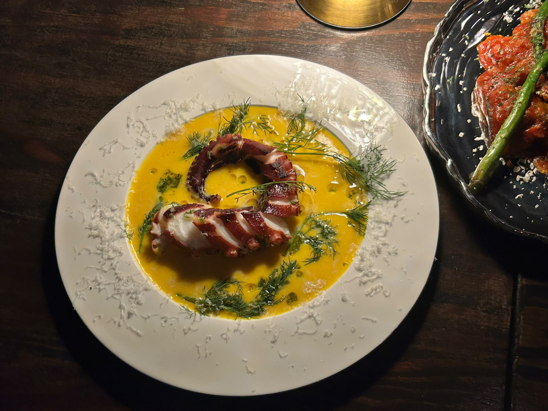 Close view of a plated test dish